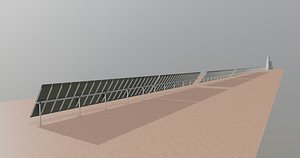 3D Low Poly Double Row Tracker System Pack