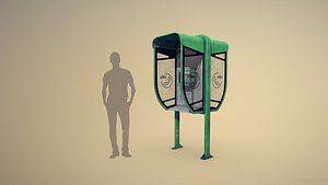3D NoviSad PhoneBooth double GREEN model