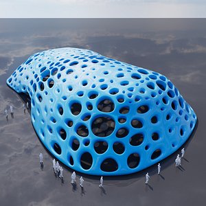 3D Organic Voronoi Porous Pavilion 02