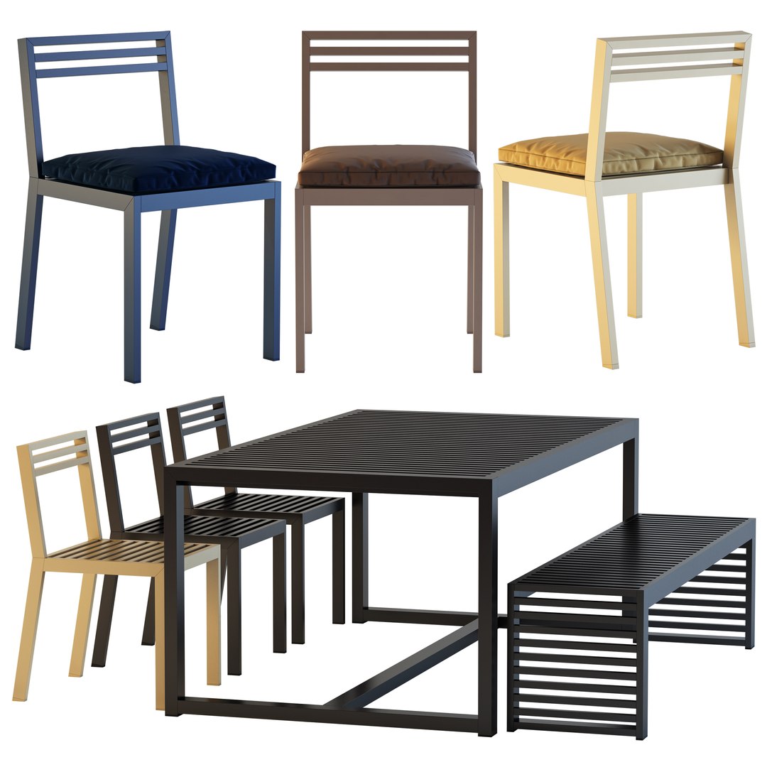 3D Model DNA Chair And Table And Bench - TurboSquid 1839784