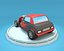 Cartoon Hot Rod Racing Car Low Poly