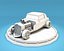 Cartoon Hot Rod Racing Car Low Poly