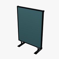 Framed Office Privacy Divider with Woven Panel and Bolted Feet