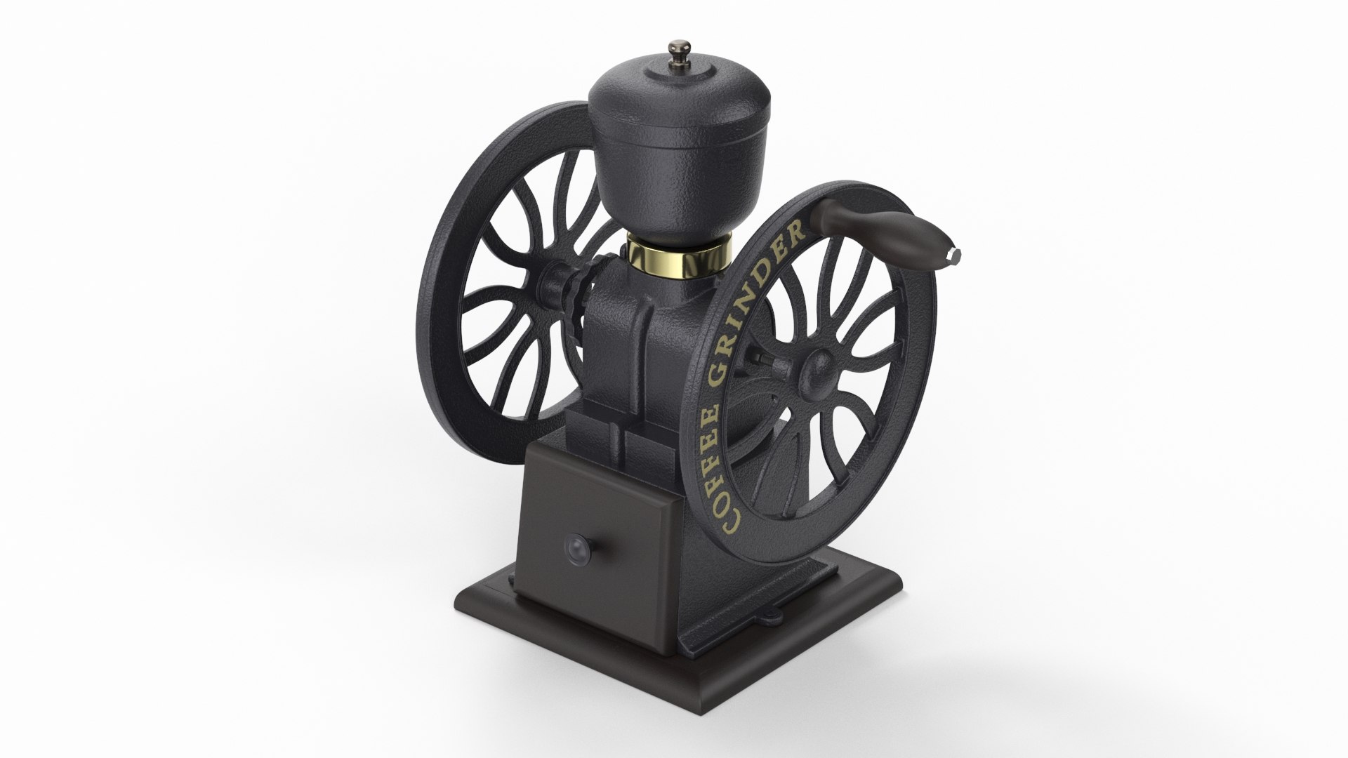 Retro Style Manual Coffee Grinder 3D model preview