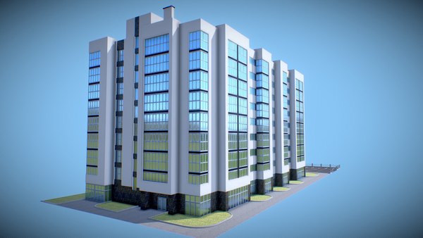 modelo 3d Edificio Residencial con Estacionamiento PBR - TurboSquid 2145056