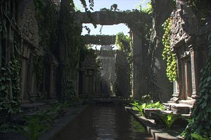 Ancient Jungle Temple Ruins 3D model
