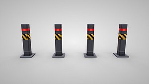 3D model Voxel Bollards