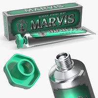 Marvis Classic Mint Toothpaste Tube with Carton Green