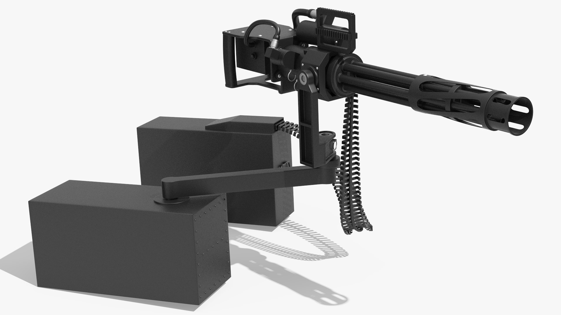 Six Barrel Gatling Gun 3D model preview