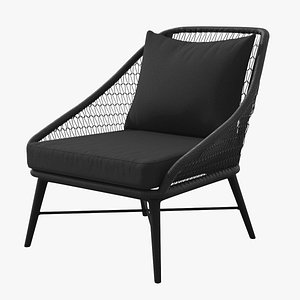 Tupo Slate Gray Lounge Chair 3D model