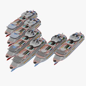 Oasis Class Cruise Ships Full Set Low Poly