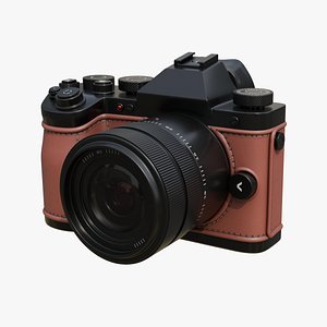 Leatherette DSLR camera 3D model