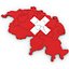 Politische 3D-Karte der Schweiz