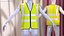 Manequim com colete de segurança amarelo Hi Vis
