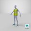 Manequim com colete de segurança amarelo Hi Vis