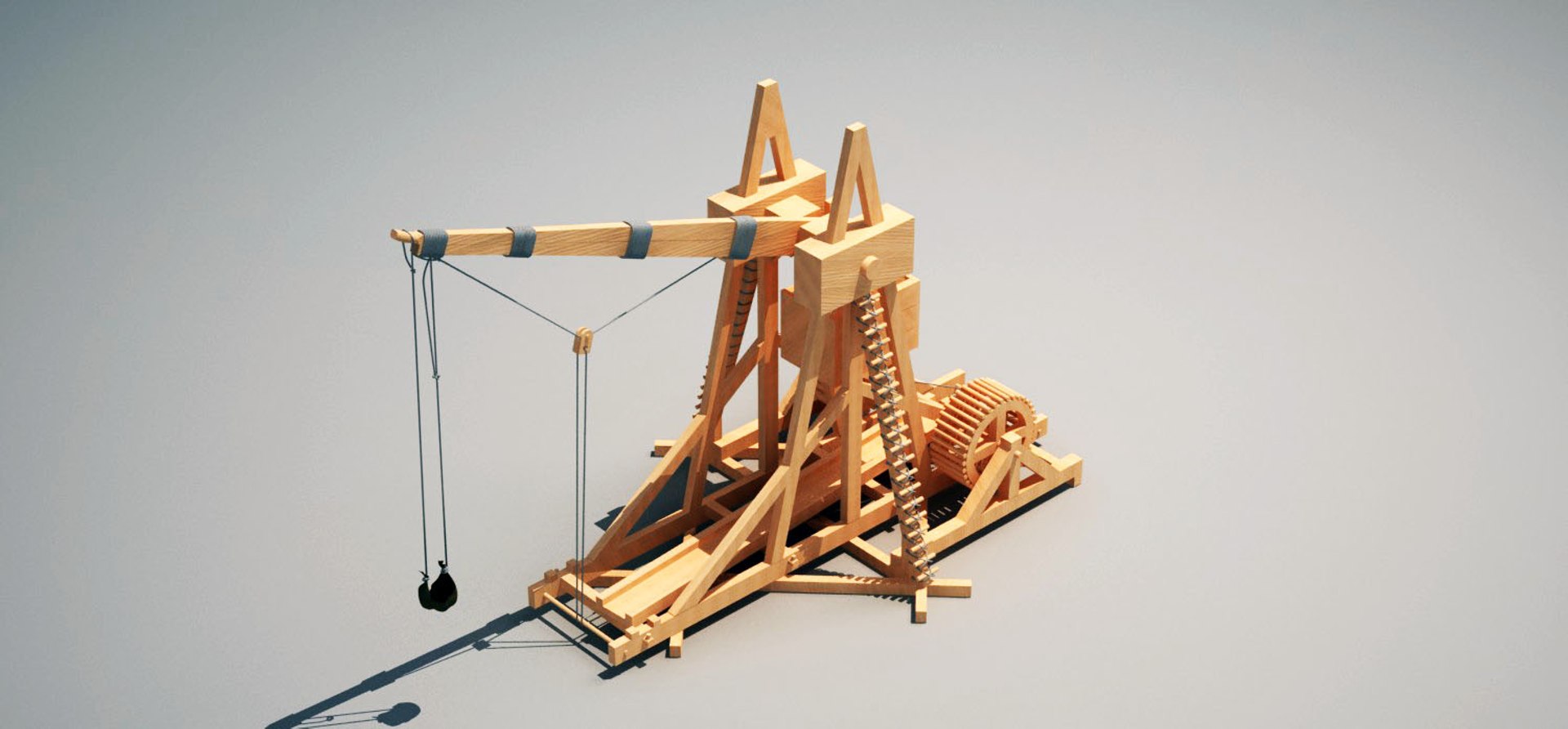 3d trebuche medieval siege model