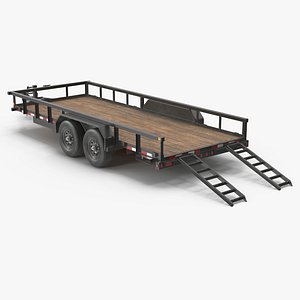 BigTex Heavy Duty Utility Trailer With Ramps 3D Model 3D model