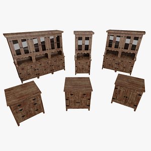Rustic Cabinet Pack - Wooden Storage Furniture