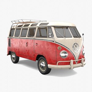 3D Volkswagen T1 Full Interior and Chassis