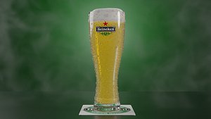 Heineken Beer Glass Realistic 3D model