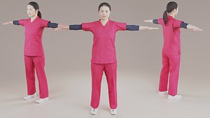 Asian Nurse woman Animation3D 190 Yuki