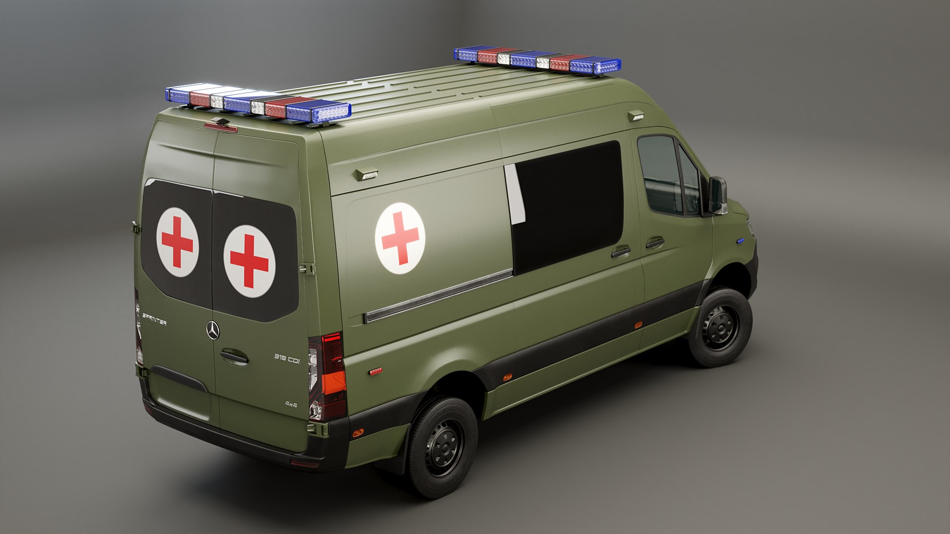 Mercedes Sprinter 4x4 Military Ambulance 3D Model - TurboSquid 2300604