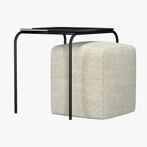 Fellow Nesting Table with Pouf