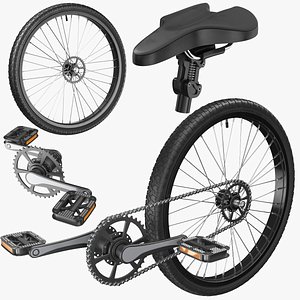 Detailed Bicycle Parts Collection