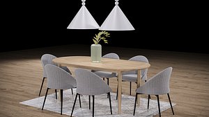 COMFORTABLE DINING SET 3D model