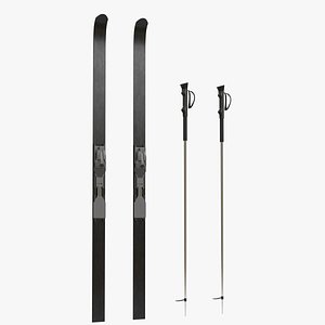 3D nordic skis poles