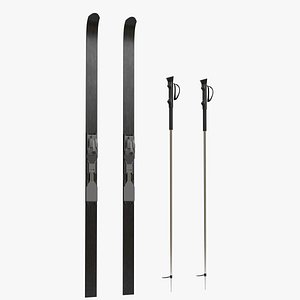 Nordic skis with poles