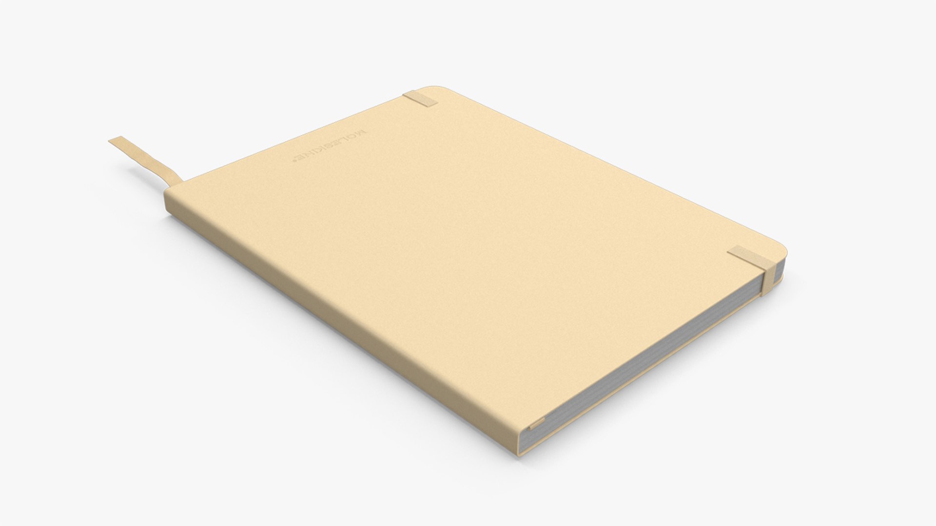 Classic Notebook with Bookmark Yellow 3D model preview