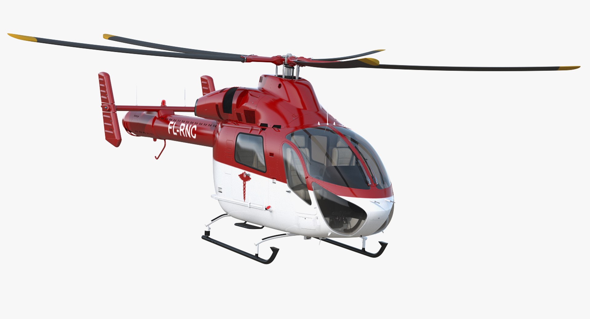 Air Ambulance Helicopter MD 902 Explorer Rigged 3D Model 3D model preview
