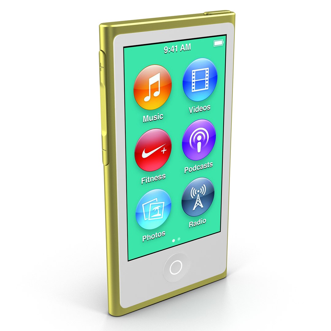 Apple iPod Nano Yellow 3D Model 3D model preview