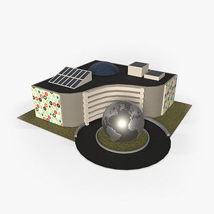 cartoony science museum model