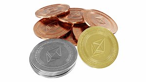 3D Ethereum cryptocurrency sign