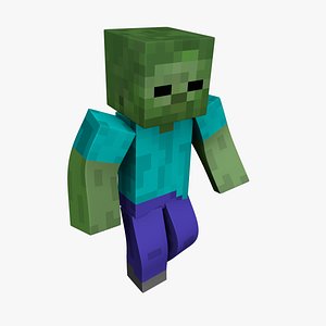 Zombie Minecraft - Mixamo Animatable - Use your own Skin