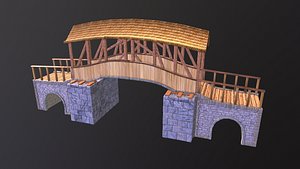 3D Wooden Bridge model