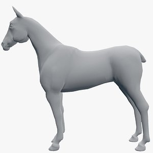 3d model fast riding horse