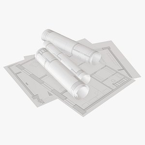 3D model sheet scroll paper