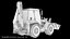 3D Backhoe Loader PBR model