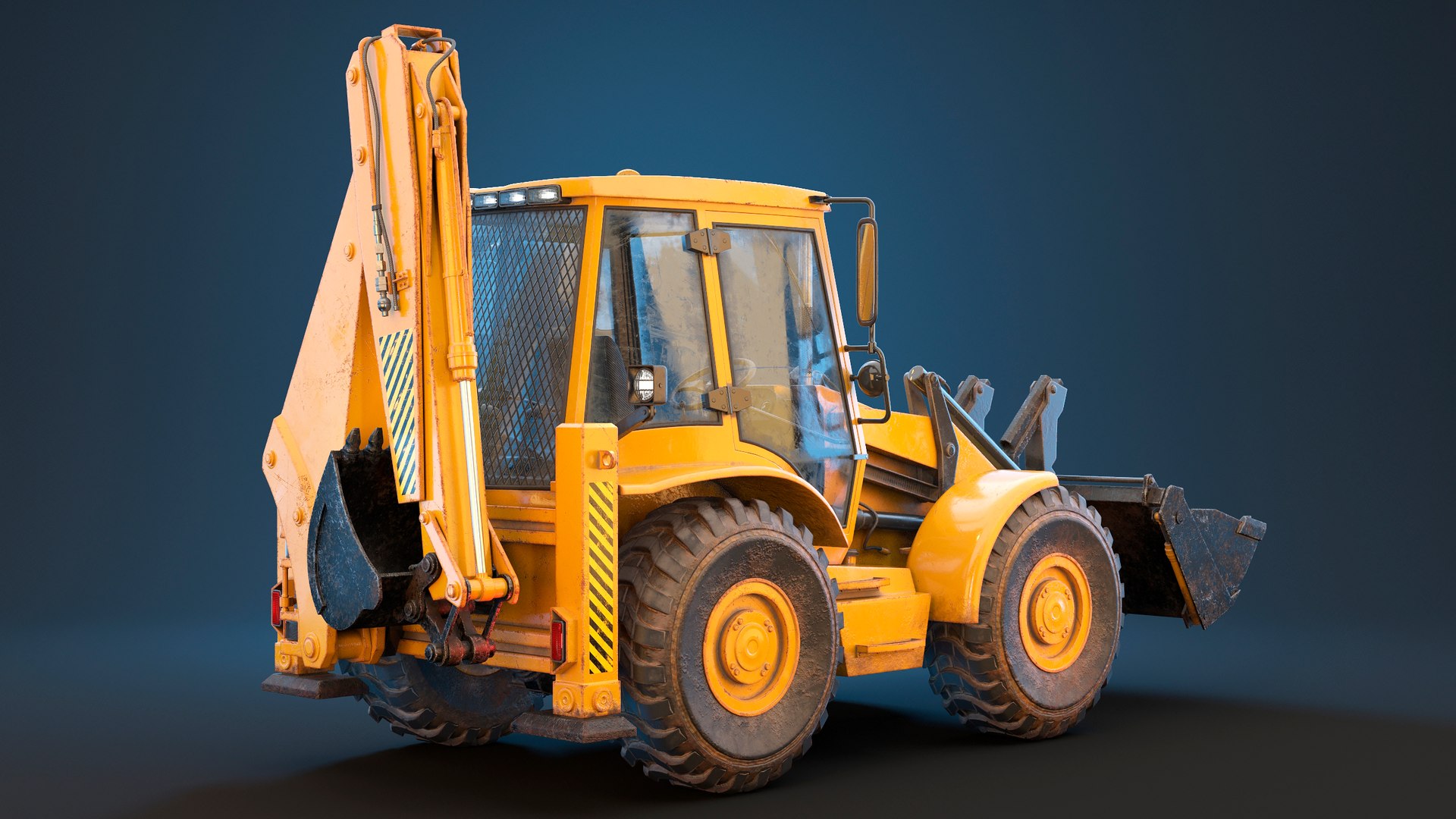 3D Backhoe Loader PBR Model - TurboSquid 2132365