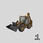 3D Backhoe Loader PBR model