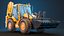 3D Backhoe Loader PBR model