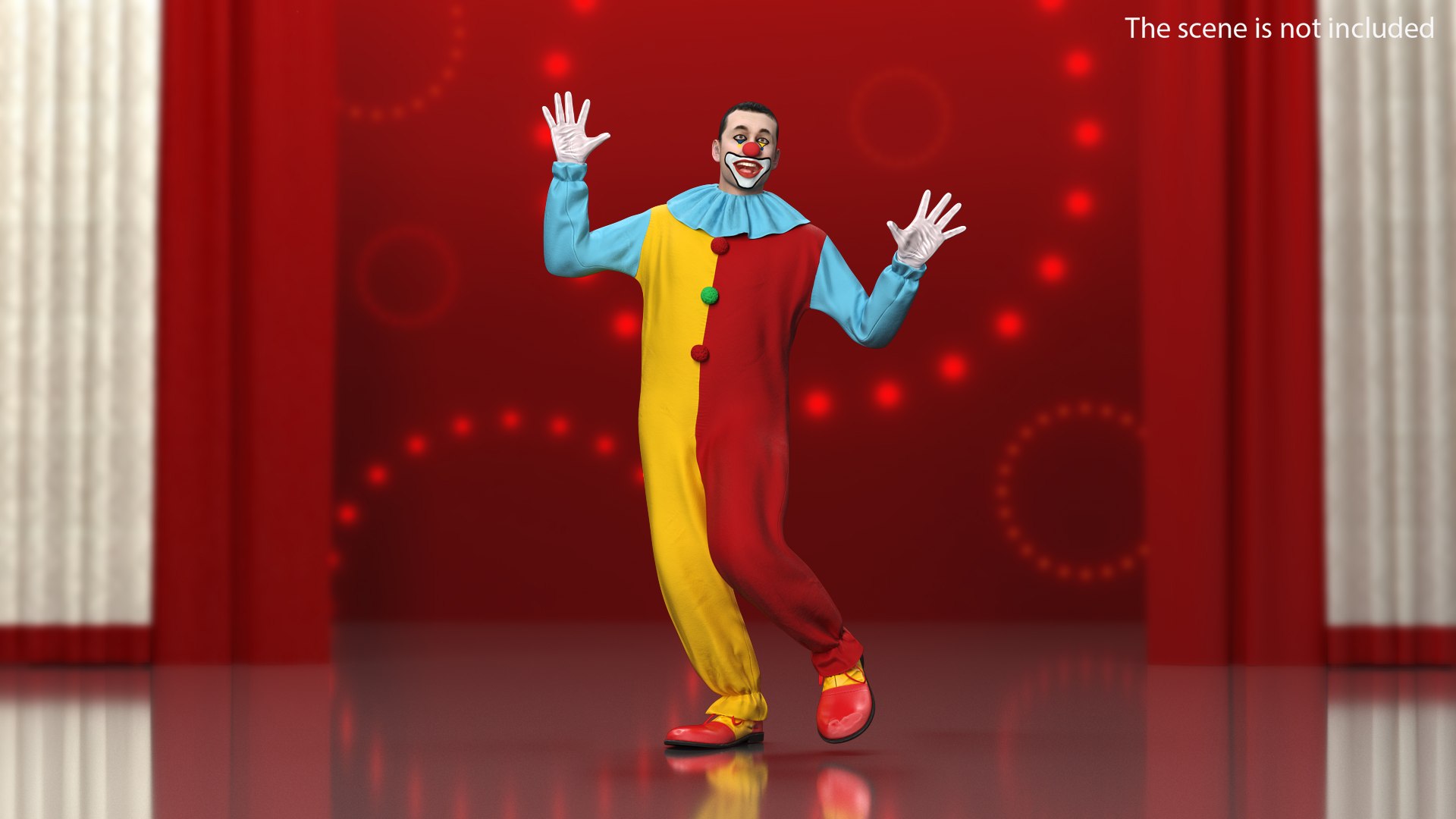 Circus Clown Dancing Pose 3D model preview