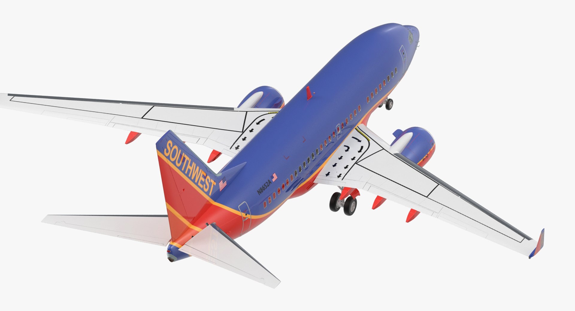 Boeing 737-600 Southwest Airlines 3D model preview