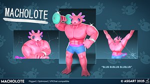 Macholote - 3D Character - VRChat-Ready Avatar