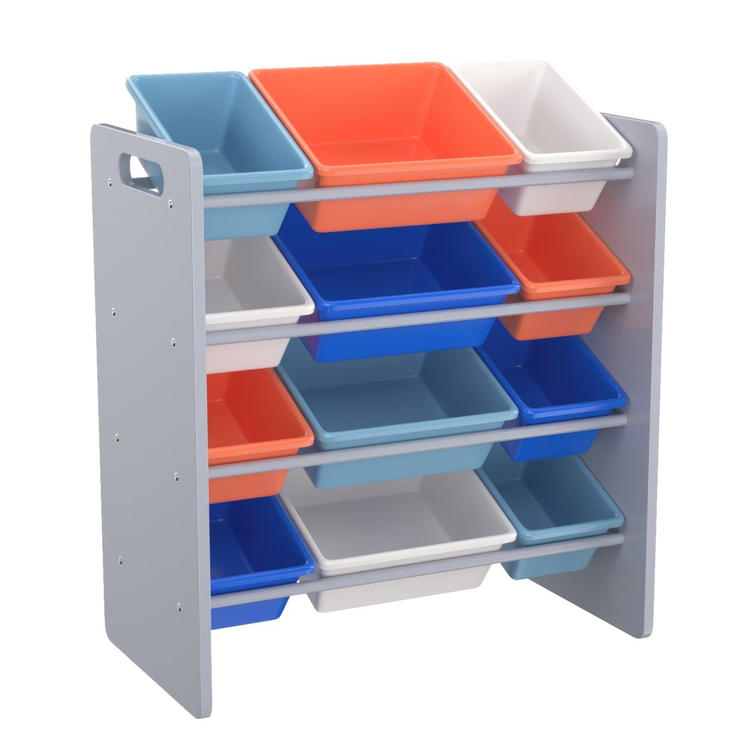 Honey-Can-Do Kids Toy Storage Organizer with 12 Plastic Bins 3D model ...