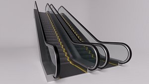 Animated Escalator Up And Down 3D model