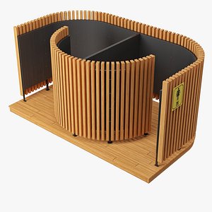 Beach locker room 3D model